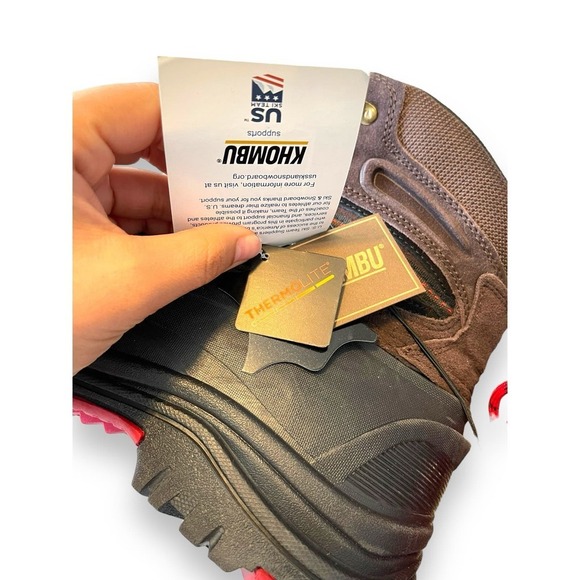 Khombu Thermolite Genuine Leather Upper Boots Men's Brown 10 - Picture 9 of 14